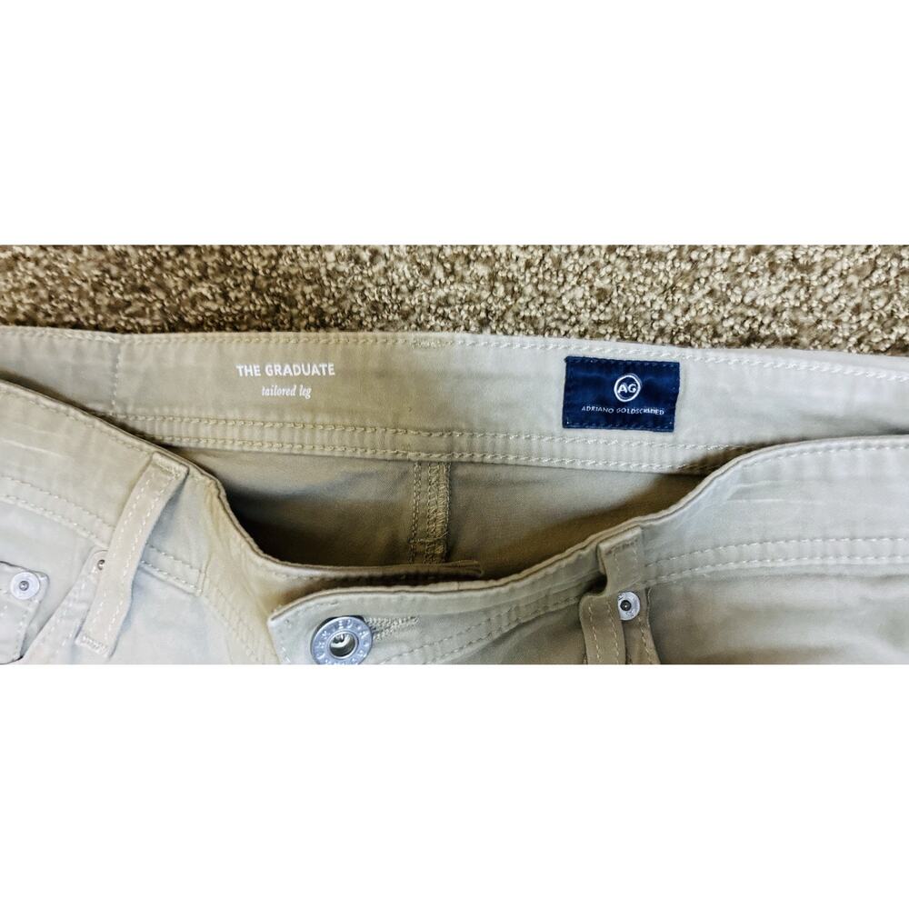 AG Adriano Goldschmied Jeans Mens 33 X 34 Tan The Graduate Tailored Leg Chino - Picture 4 of 8